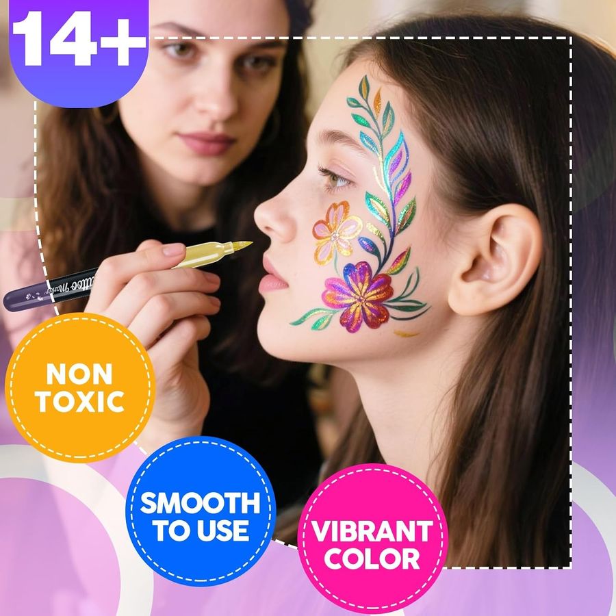 ThEast Metallic Face & Body Paint Markers, 10 Colors — view 3