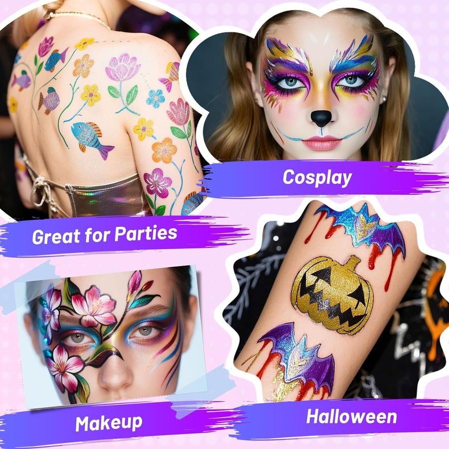 ThEast Metallic Face & Body Paint Markers, 10 Colors — view 4