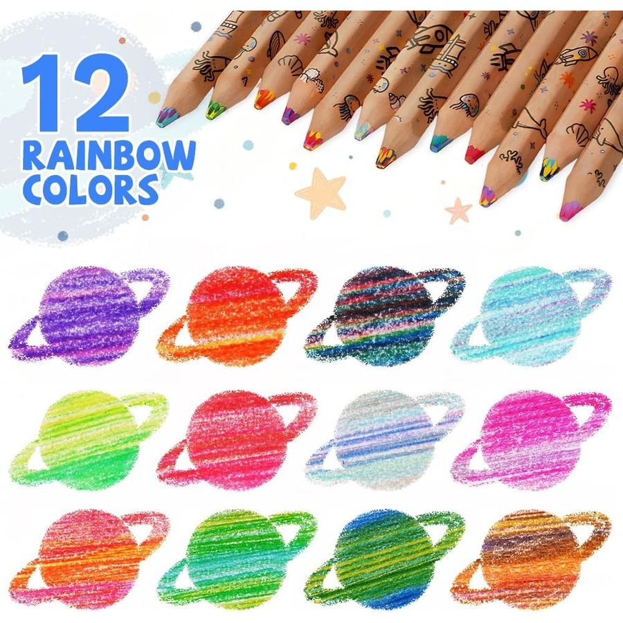 ThEast Toddler Rainbow-Core Colored Pencils, 24 Count (2 Boxes) — view 2